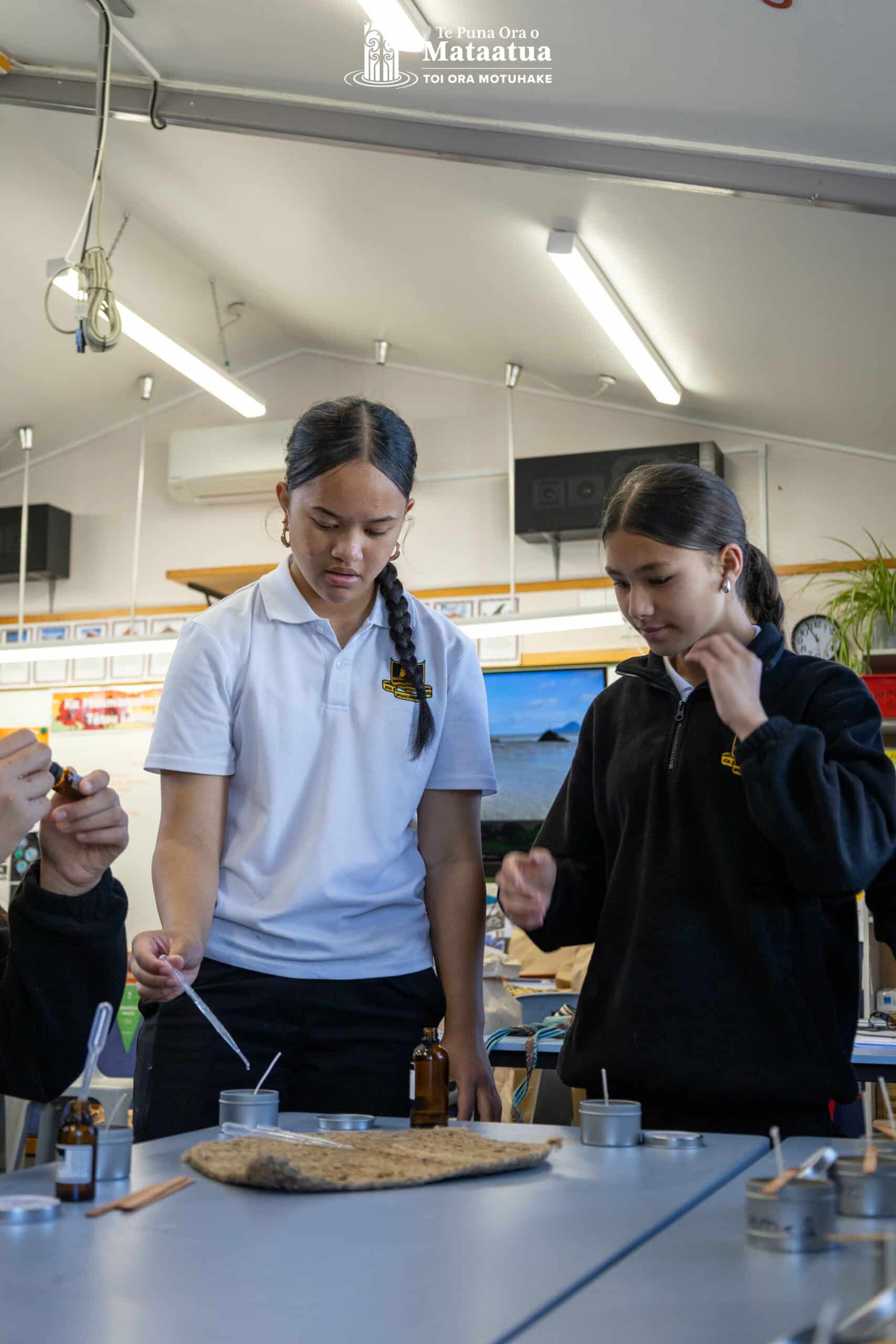 Tauira mixing their rongoā